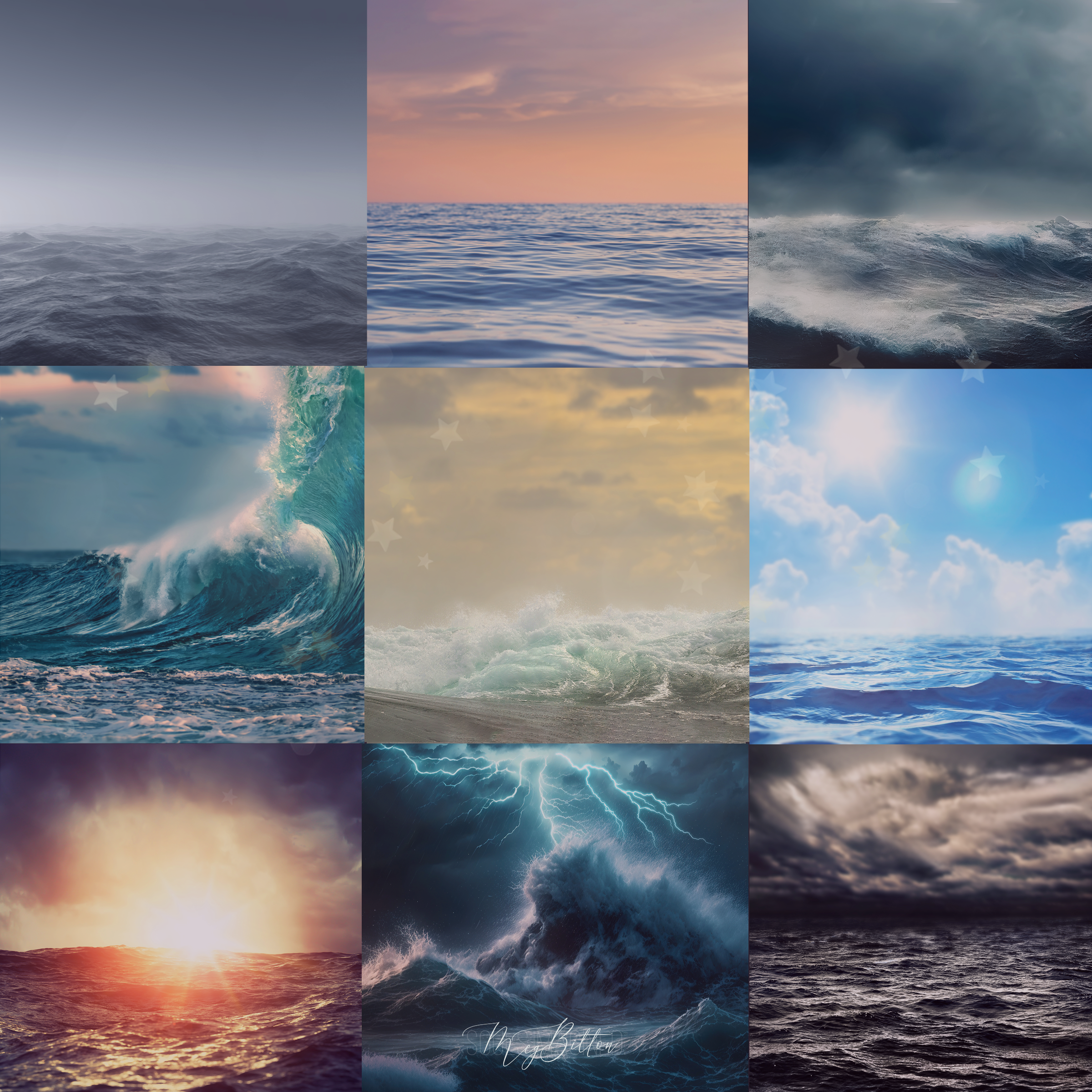 Limited Edition: Ocean Digital Background Bundle - Meg Bitton Productions