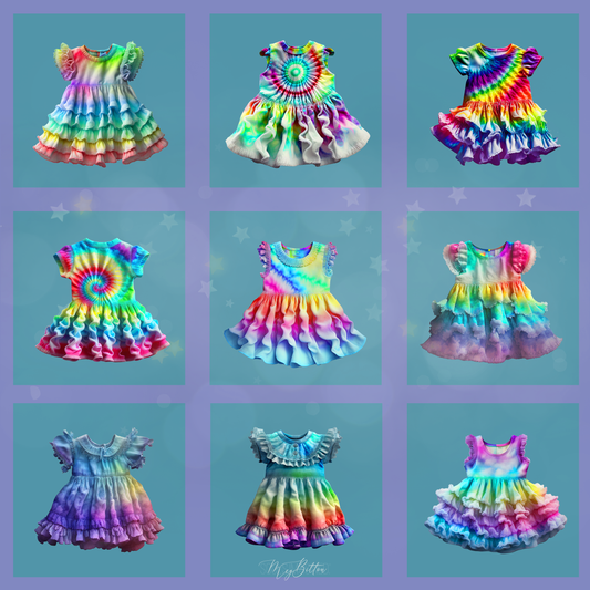 Tie Dyed Toddler Dress Overlays - Meg Bitton Productions