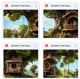 Summer Tree House Background Bundle