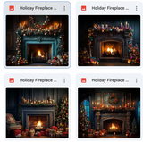 Holiday Fireplace Background Bundle