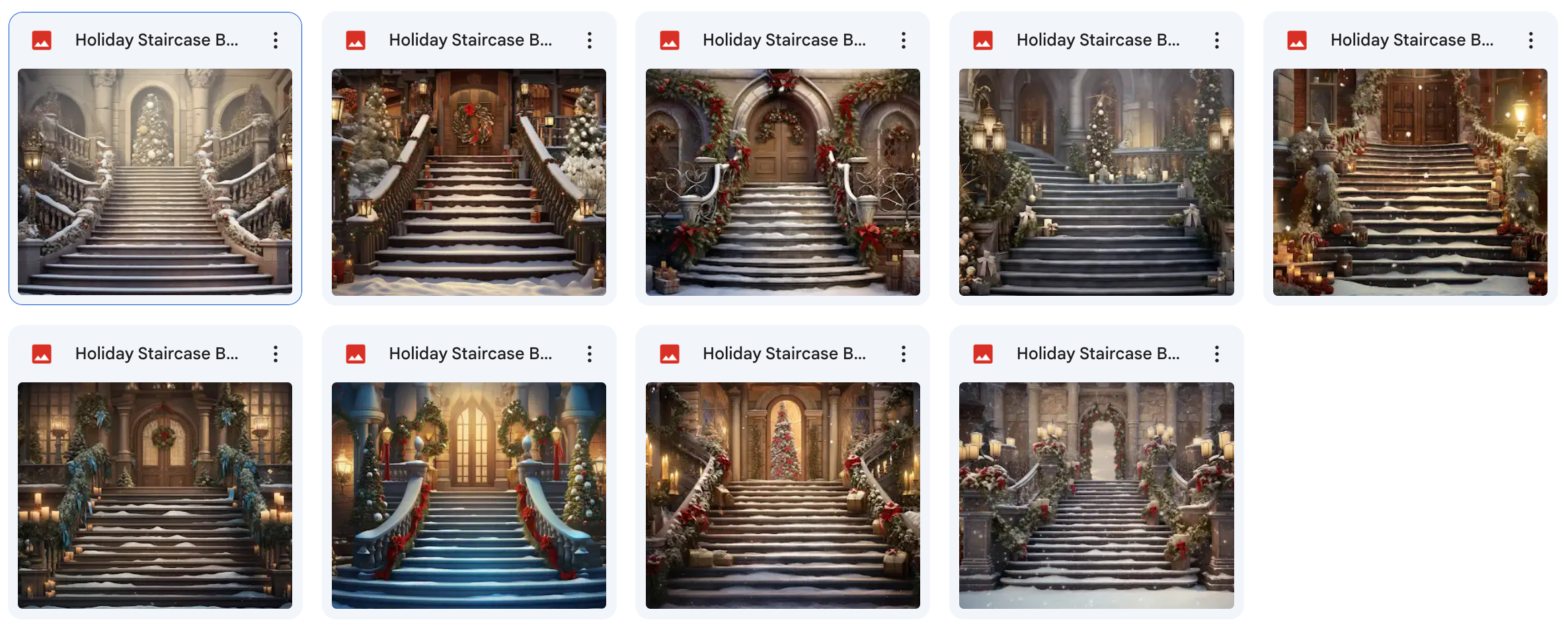 Holiday Staircase Background Bundle - Meg Bitton Productions