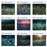 Ultimate Night Meadows Background Bundle