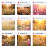 Ultimate Golden Hour Wildflowers Background Bundle
