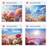 Ultimate Fairy Flower Fields Background Bundle