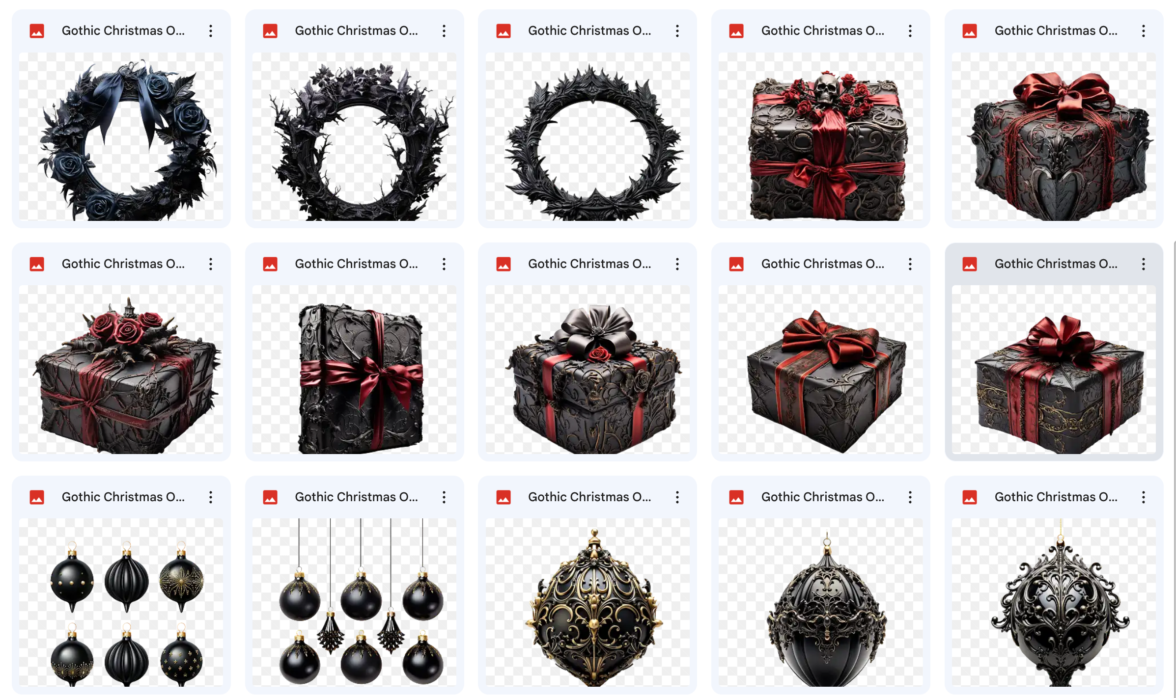 Gothic Christmas Asset Pack - Meg Bitton Productions