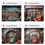 Ultimate Vintage Mechanic Background Bundle