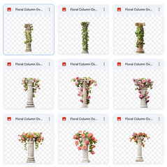 Floral Column Background & Overlay Asset Pack