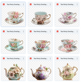 Tea Party Background, Overlays, Subject, & Brushes Asset Pack