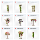 Floral Column Background & Overlay Asset Pack