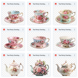 Tea Party Background, Overlays, Subject, & Brushes Asset Pack