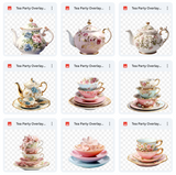 Tea Party Background, Overlays, Subject, & Brushes Asset Pack