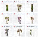 Floral Column Background & Overlay Asset Pack