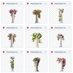 Floral Column Background & Overlay Asset Pack