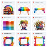 Rainbow Room Background & Overlay Asset Pack