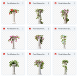 Floral Column Background & Overlay Asset Pack