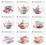 Tea Party Background, Overlays, Subject, & Brushes Asset Pack