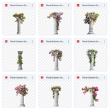 Floral Column Background & Overlay Asset Pack