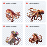 Magical Playful Octopus Overlays
