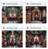 Christmas Candy Shop Background Bundle