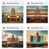 Retro Movie Theater Background Bundle