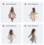 Magical Easter Walking Girl Model Overlays