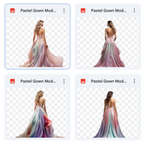 Magical Pastel Gown Model Overlays