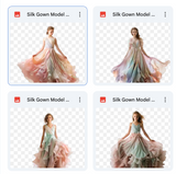 Magical Silk Gown Model Overlays