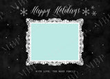 Happy Holidays Black Snowflake Card Template