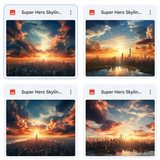 Super Hero Skyline Background Bundle