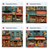 Claymation Retro Record Store Background Bundle