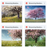 Blossoming Meadow Background Bundle