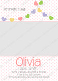 Girl Pink Dots Announcement Template