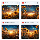 Fantasy Sunflowers Background Bundle