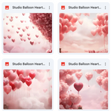 Studio Balloon Hearts Background Bundle