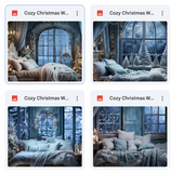 Cozy Christmas Window Background Bundle