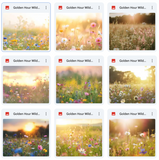 Ultimate Golden Hour Wildflowers Background Bundle