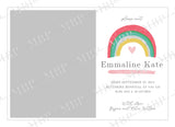 Girl Rainbow Baby Announcement Template