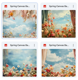 Spring Canvas Background Bundle