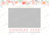 Girl Watercolor Floral Announcement Template