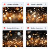 Magical Christmas Golden Bokeh Overlays