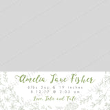 Girl Floral Border Announcement Template