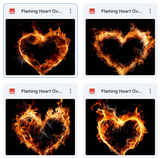 Magical Flaming Heart Overlays