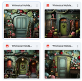 Whimsical Holiday Door Background Bundle