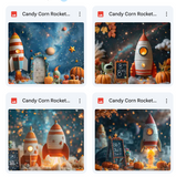 Candy Corn Rocket Background Bundle