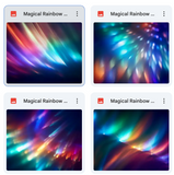 Magical Rainbow Light Rays Overlays