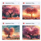Valentine Tree Background Bundle