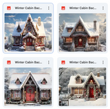 Winter Cabin Background Bundle