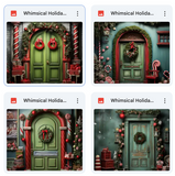 Whimsical Holiday Door Background Bundle