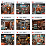 Ultimate Vintage Mechanic Background Bundle