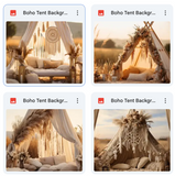 Boho Tent Background Bundle